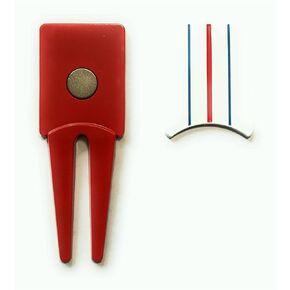 Golf Ball Mark Repair Tool, with Triple Track Ball Marker