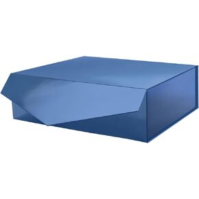 PACKHOME Gift Box 13.5x9x4.1 Inches, Large Gift Box with Lid, Groomsman Box, Sturdy Gift Box, Collapsible Gift Box with Magnetic Closure (Glossy Navy)
