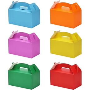 xiepipipaper Gable Boxes for Party Favor,Black Large Party Treat Boxes,36Pack(9.4 * 5 * 5"),Goodie Boxes, Gable Paper Gift Boxes with Handles,for Birthday Baby Shower Wedding Halloween Christmas.