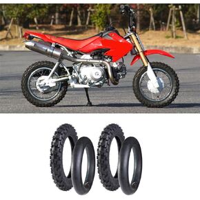 CAREONLINE (2 Set) 2.5-10 Dirt Bike Tire, 2.5-10" Off-Road Tire and Inner Tube Set, 2.50/2.75-10 Dirt Bike Replacement Inner Tubes, fit Hond-a XR50/CRF50, Suzuk-i JR50/DRZ70, and Yamah-a PW50