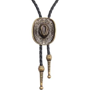 AZORA Western Cowboy Bolo Tie for Men Native American Bola Necktie Rodeo Leather Necktie for Men Women