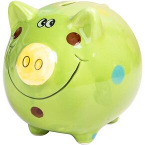 JYPHM Ceramic Piggy Bank for Kids Coin Bank for Boys and Girls Unique Birthday Gift Nursery Decor Piggy Banks Blue (5x5x4inch)