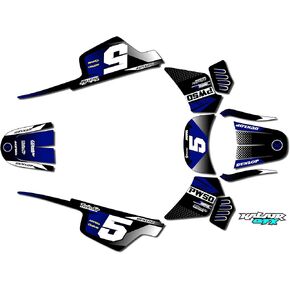 Graphics Kit for Yamaha PW50 (1980-2023) Turbo Series Blue 9 Mil-Dirt pit bike motorcycle stickers,dirtbike racing decal automotive motocross accessories no plastics