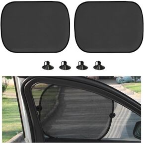 2 PCS Car Window Shade, 15"×26" Front Side Window Sunshade Protector with Suction Cups, Foldable Sunlight Shield Blocks Sun, Glare and UV Rays, Universal Car Accessories