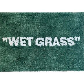 سجادة العشب الرطب - سجادة Hypebeast معنقدة - مصنوعة يدويًا ومميزة - 32 * 20 بوصة (80 * 50 سم) - ديكور غرفة Hypebeast - سجادة بيضاء أوف وايت - سجادة بابي جمالية - سجادة Luxape in Kuwait