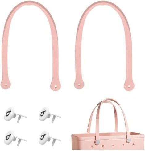 الأشرطة البديلة لحقيبة S/M Bog، مقابض بديلة مع 4 أزرار كبس بديلة لحقيبة الشاطئ المطاطية، استبدال حزام حقيبة EVA، طقم إصلاح حقيبة الشاطئ Bogg (فقاعات وردية) in Kuwait