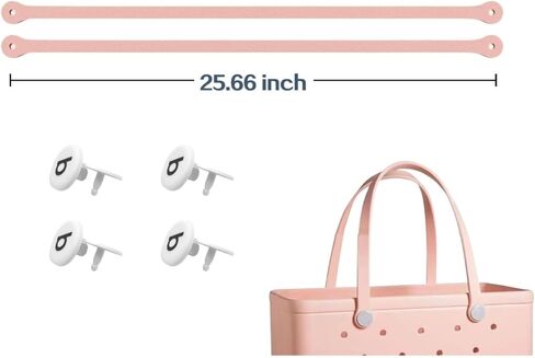 الأشرطة البديلة لحقيبة S/M Bog، مقابض بديلة مع 4 أزرار كبس بديلة لحقيبة الشاطئ المطاطية، استبدال حزام حقيبة EVA، طقم إصلاح حقيبة الشاطئ Bogg (فقاعات وردية) in Kuwait