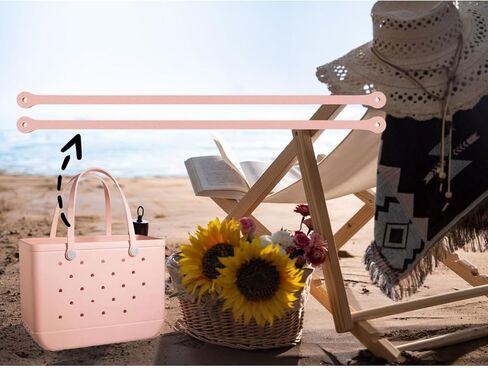 الأشرطة البديلة لحقيبة S/M Bog، مقابض بديلة مع 4 أزرار كبس بديلة لحقيبة الشاطئ المطاطية، استبدال حزام حقيبة EVA، طقم إصلاح حقيبة الشاطئ Bogg (فقاعات وردية) in Kuwait