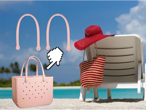 الأشرطة البديلة لحقيبة S/M Bog، مقابض بديلة مع 4 أزرار كبس بديلة لحقيبة الشاطئ المطاطية، استبدال حزام حقيبة EVA، طقم إصلاح حقيبة الشاطئ Bogg (فقاعات وردية) in Kuwait