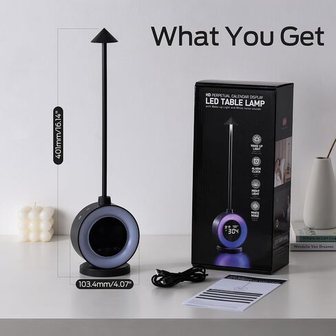 مصباح طاولة بجانب السرير من ويليت، مصباح لمس 3CCT مع 3 أوضاع RGB و3 مستويات سطوع، ساعة منبه مزدوجة لشروق الشمس مع 7 أصوات بيضاء، مصباح منضدة لغرفة النوم وغرفة المعيشة والمكتب in Kuwait