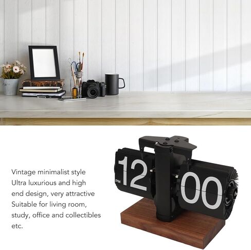 Dpofirs Retro Flip Desk Shelf Clock, Auto Flip Desk Table Clock, Classic Mechanical Digital Display Battery Powered, 12 Hours Modern Digital Mechanical Retro Flip Down Clock for in Saudi Arabia