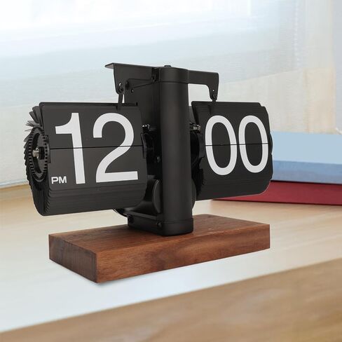 Dpofirs Retro Flip Desk Shelf Clock, Auto Flip Desk Table Clock, Classic Mechanical Digital Display Battery Powered, 12 Hours Modern Digital Mechanical Retro Flip Down Clock for in Saudi Arabia