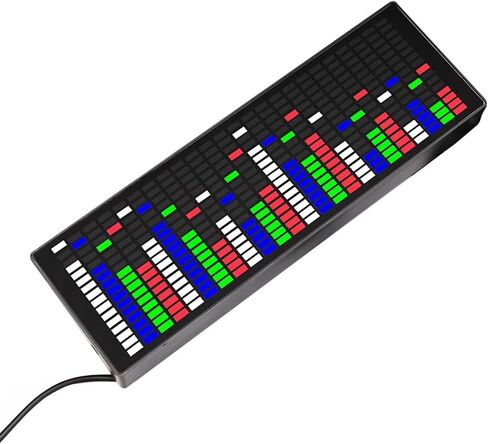 محلل الطيف الصوتي عرض ساعة 12h/24h ساعة تنبيه 1624 قطعة إيقاع ملون LED طيف الموسيقى لغرفة ألعاب السيارات in Saudi Arabia