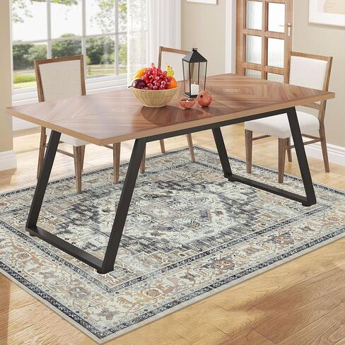 Area Rug 2x3 Entryway Rug Small Washable Rug Ultra-Thin Vintage Door Mat Boho Non-Slip Rugs Indoor for Front Door Entrance Kitchen Bathroom(Brown,2' x 3') in Saudi Arabia