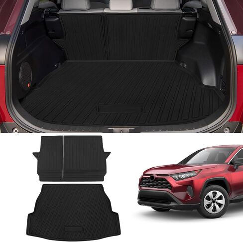 Fit 2019-2023 2024 Toyota Rav4 Floor Mats Trunk Mat Rear Cargo Liner All Weather Back Seat Protector Backrest Mat for Toyota Rav4 Accessories (Backrest Mat+Cargo Liner+Floor Mats) in Saudi Arabia
