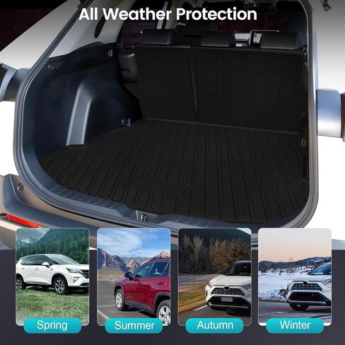 Fit 2019-2023 2024 Toyota Rav4 Floor Mats Trunk Mat Rear Cargo Liner All Weather Back Seat Protector Backrest Mat for Toyota Rav4 Accessories (Backrest Mat+Cargo Liner+Floor Mats) in Saudi Arabia