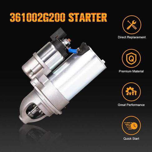 محرك Starter 36100-2G200 متوافق مع Kia Forte/Forte Koup/Forte5/Optima/Sportage، Hyundai Genesis Coupe/Santa Fe Sport/Sonata/Tucson 2011-2016 2.0L 2.4L استبدال 12A1369 in Kuwait