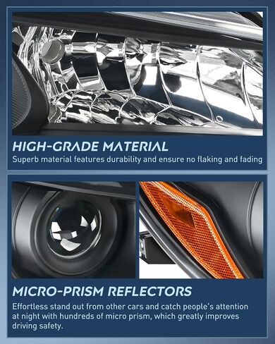 Nilight Headlight Assembly Compatible with 2015 2016 2017 LE SE XLE Toyota Camry Headlamps Replacement Black Housing Amber Reflector Clear Lens Driver and Passenger Side in Saudi Arabia