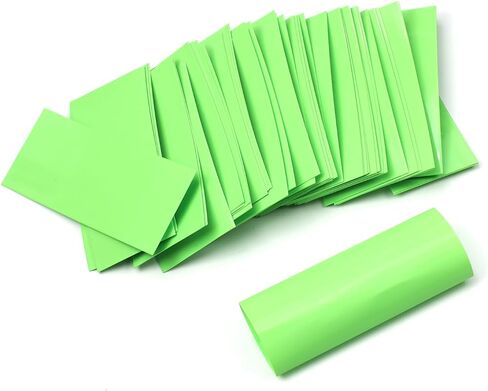 Bettomshin 50Pcs AA x1 Single Section 53mm Length Insulated Battery Heat Shrink Wrap Tubing, 23mm Width PVC DIY Battery Pack Shrink Wrap Bags Kit Green in Saudi Arabia