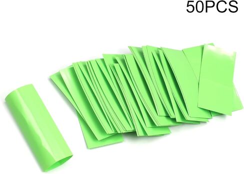 Bettomshin 50Pcs AA x1 Single Section 53mm Length Insulated Battery Heat Shrink Wrap Tubing, 23mm Width PVC DIY Battery Pack Shrink Wrap Bags Kit Green in Saudi Arabia