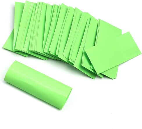 Bettomshin 50Pcs AA x1 Single Section 53mm Length Insulated Battery Heat Shrink Wrap Tubing, 23mm Width PVC DIY Battery Pack Shrink Wrap Bags Kit Green in Saudi Arabia