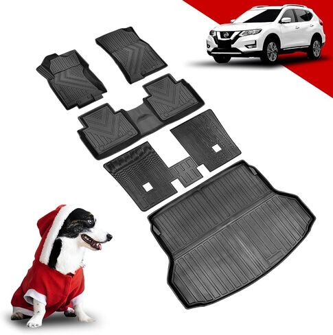 Compatible for 2014-2020 Nissan Rogue Backrest Mats, All-Weather 3D Custom Interior Car Seat Back Cover Cargo Mats Fit for 2020 2019 2018 2017 2016 2015 2014 Accessories in Saudi Arabia