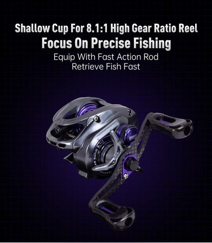 Kingdom 4.76oz Ultralight Finesse Baitcasting Fishing Reel 8+1BB Surper Smooth 7.1:1/8.1:1 Gear Ratio,Easily Cast Lures Down to 1/16 oz,Shallow/Deep Spool Casting Reel in Saudi Arabia
