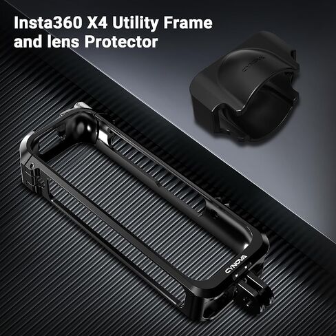 إطار المرافق CYNOVA Insta 360 X4 لملحقات Insta360 X4، قفص Insta 360 X4 من الألومنيوم مع غطاء عدسة متوافق مع واقي العدسة القياسي/الممتاز، حامل الحذاء البارد لملحقات الكاميرا الأخرى in Kuwait