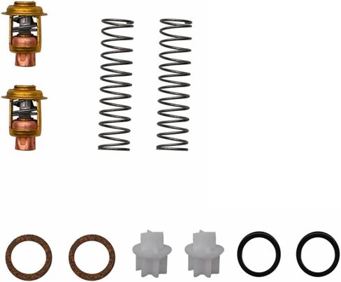 XingLi 18-3673 مجموعة ترموستات مناسبة لجونسون Evinrude 85 88 90 100 115 140 HP V4 Crossflow 340975 340976 مع خراطيم in Kuwait