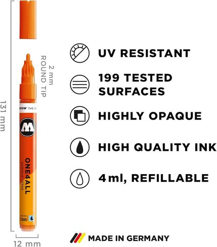 Molotow MO127302 One4All 127HS # 224 Marker Pen – Metallic Blue (Pack of 6 in Saudi Arabia