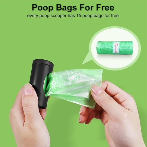 Small Dog Pooper Scooper with Bag Attachment, Portable Pet Poop Scooper for Dogs, Outdoor Poop Scooper for Small Pets (Black) in Saudi Arabia
