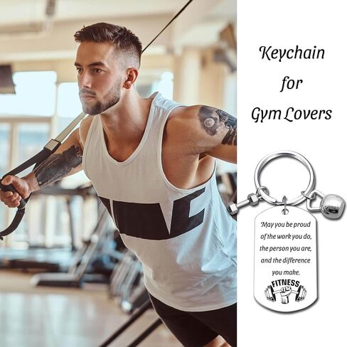 Fitness Keychain Featuring Dumbbell and Kettlebell with Uplifting Quotes for Gym Lovers, Coaches, Instructors, Trainers in Saudi Arabia
