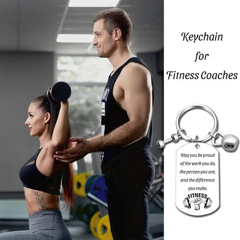 Fitness Keychain Featuring Dumbbell and Kettlebell with Uplifting Quotes for Gym Lovers, Coaches, Instructors, Trainers in Saudi Arabia