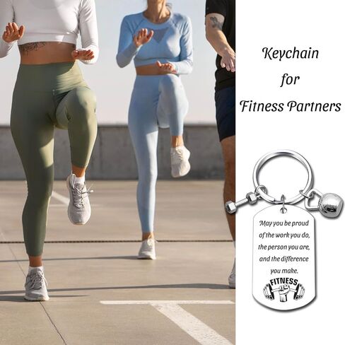 Fitness Keychain Featuring Dumbbell and Kettlebell with Uplifting Quotes for Gym Lovers, Coaches, Instructors, Trainers in Saudi Arabia