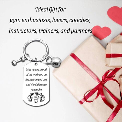 Fitness Keychain Featuring Dumbbell and Kettlebell with Uplifting Quotes for Gym Lovers, Coaches, Instructors, Trainers in Saudi Arabia