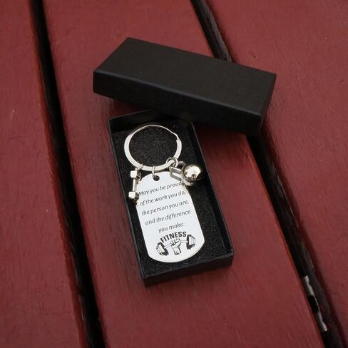 Fitness Keychain Featuring Dumbbell and Kettlebell with Uplifting Quotes for Gym Lovers, Coaches, Instructors, Trainers in Saudi Arabia