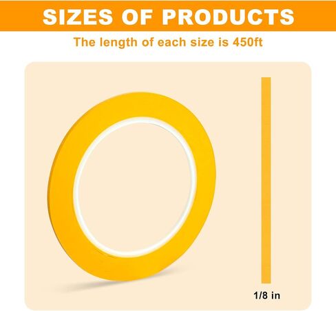 3 Pack Fine Line Tape - Low Tack Fineline Masking Tape Painters Masking Tape for DIY Paint Art - Acid Free 1/8inch Wide 450FT Long Total in Saudi Arabia