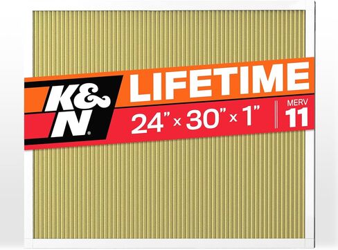 فلتر هواء فرن HVAC 24x30x1 من K&N، يدوم مدى الحياة، قابل للغسل، Merv 11، آخر فلتر HVAC ستشتريه على الإطلاق، يتنفس بأمان في المنزل أو في المكتب، HVC-12430 in Saudi Arabia