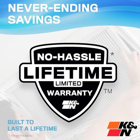 فلتر هواء فرن HVAC 24x30x1 من K&N، يدوم مدى الحياة، قابل للغسل، Merv 11، آخر فلتر HVAC ستشتريه على الإطلاق، يتنفس بأمان في المنزل أو في المكتب، HVC-12430 in Saudi Arabia