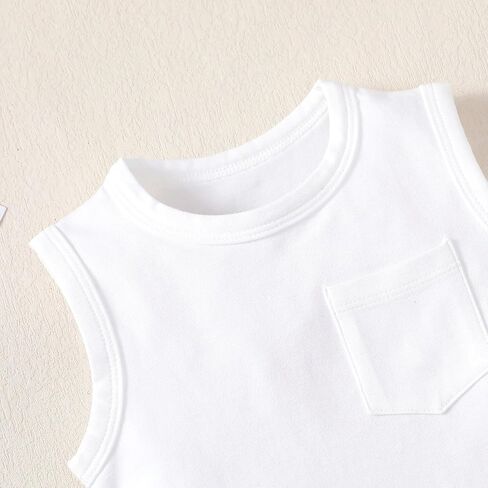 ملابس داخلية بدون أكمام للأطفال الأولاد، 3 قطع ملابس أطفال رضع، قميص داخلي صيفي محايد للأطفال 0-2T in Kuwait