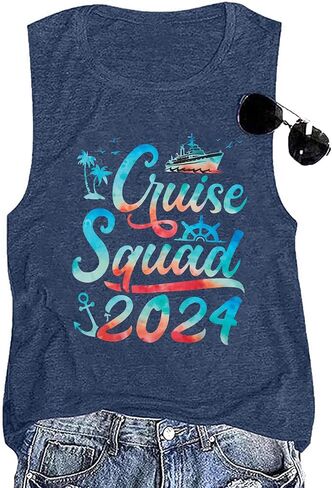 Cruise Tank Tops Summer Women: We are Cruising Together Sleeveless Shirts - Boating Vacation Beach Shirt in Saudi Arabia