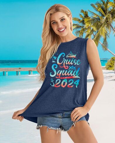 Cruise Tank Tops Summer Women: We are Cruising Together Sleeveless Shirts - Boating Vacation Beach Shirt in Saudi Arabia