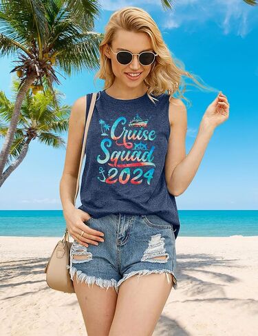 Cruise Tank Tops Summer Women: We are Cruising Together Sleeveless Shirts - Boating Vacation Beach Shirt in Saudi Arabia