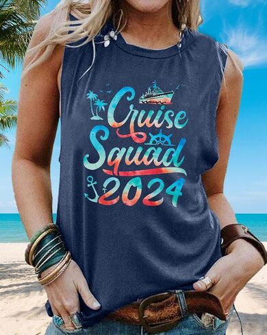 Cruise Tank Tops Summer Women: We are Cruising Together Sleeveless Shirts - Boating Vacation Beach Shirt in Saudi Arabia