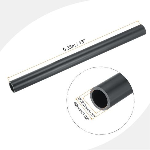 MECCANIXITY أنبوب دائري صلب PVC 22.2 مللي متر ID 26 مللي متر OD 330 مللي متر/13 بوصة رمادي داكن عالي التأثير لأنابيب المياه الحرف كابل الأكمام in Saudi Arabia