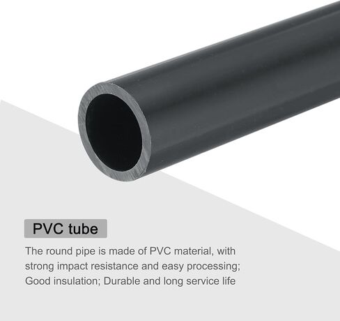 MECCANIXITY أنبوب دائري صلب PVC 22.2 مللي متر ID 26 مللي متر OD 330 مللي متر/13 بوصة رمادي داكن عالي التأثير لأنابيب المياه الحرف كابل الأكمام in Saudi Arabia