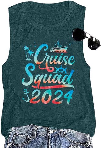 Cruise Tank Tops Summer Women: We are Cruising Together Sleeveless Shirts - Boating Vacation Beach Shirt in Saudi Arabia