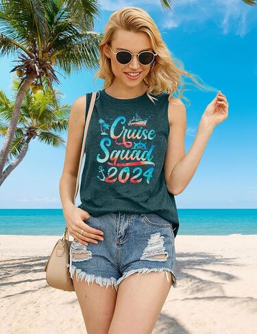 Cruise Tank Tops Summer Women: We are Cruising Together Sleeveless Shirts - Boating Vacation Beach Shirt in Saudi Arabia