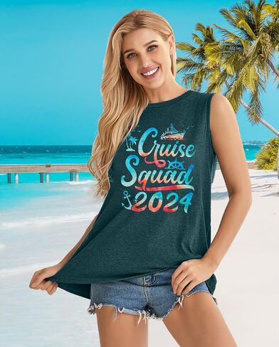 Cruise Tank Tops Summer Women: We are Cruising Together Sleeveless Shirts - Boating Vacation Beach Shirt in Saudi Arabia