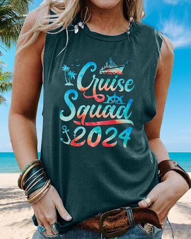 Cruise Tank Tops Summer Women: We are Cruising Together Sleeveless Shirts - Boating Vacation Beach Shirt in Saudi Arabia